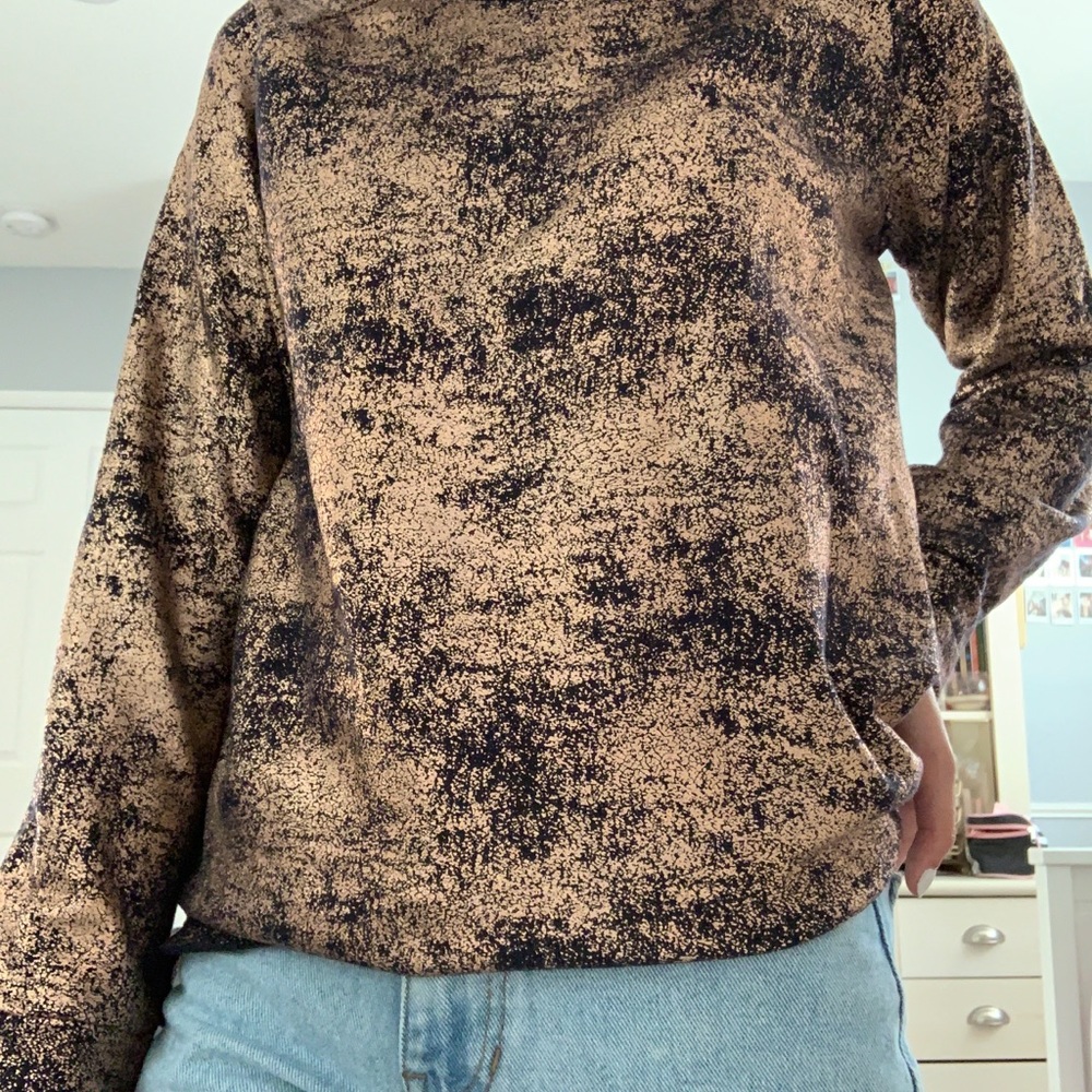 Navy with gold sweater